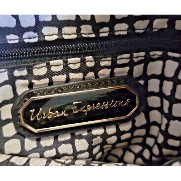 Urban Expressions Bag Black Crossbody Vegan Leather Fold-Flap Shoulder Purse - Picture 7 of 12